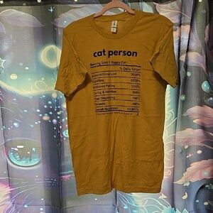 Tultex Cat Person Mustard T-Shirt